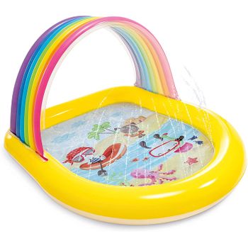 Piscina Hinchable Arcoiris Y Aspersores 147x13x86 Cm