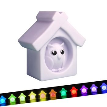 Acogedora Luz Nocturna Led  Para Niños Con Mando A Distancia. Regulable. Diseño De Buho. Light My Night By Crazy Safety. Certificado Ie C55015