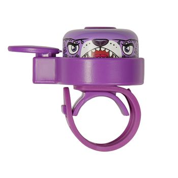 Timbre De Bicicleta De Leopardo Morado Para Niños De Crazy Safety. Colorido, Fácil De Usar Y Ajustar Al Manillar Y Resistente A La Intemperie.