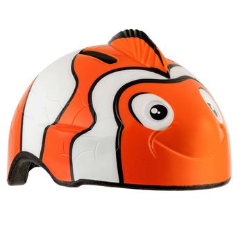 Casco De Bicicleta Para Niños De 2 A 7 Años  Crazy Safety Pez Payaso Naranja - Homologado Y Certificado Según Norma En 1078