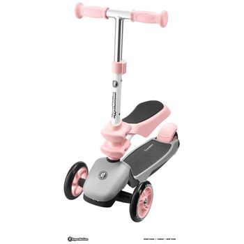 Children's Scooter 3in1 Evolutive Balance Bike 50kg Max Hypermotion - Asiento Extraíble Rosa