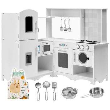 Cocina Infantil De Madera Eva Outdoor Toys 43x28,5x93 Cm Blanca Con  Accesorios Y Luz Led con Ofertas en Carrefour