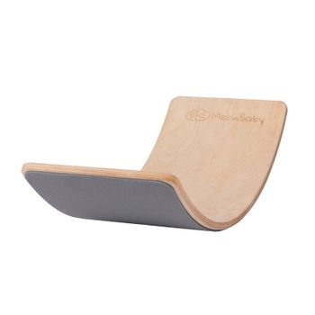 Tablero De Equilibrio De Para Niños De 80x30 Cm Madera Natural Con Fieltro Gris Meowbaby