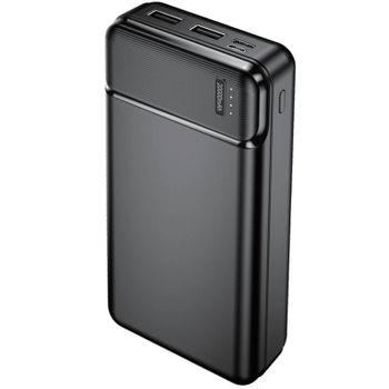 Power Bank 20000mah Salida Usb 2.4a Compacto Y Ligero Maxlife - Negro