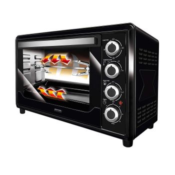 Horno Convección Sobremesa, 45l, Acero Inoxidable, Asador Pollo, Temporizador, Ajuste Temperatura Negro 2000w Mpm Mpe/07t