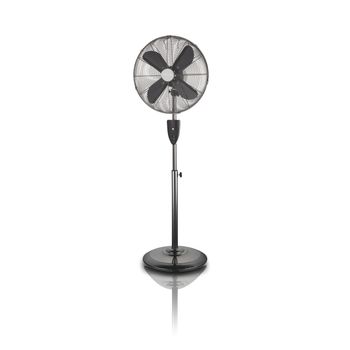 Ventilador Pie Oscilante 45 Cm, Metálico, 3 Velocidades, Altura Ajustable, Mando Distancia, Silencioso Negro 50w Mpm Mwp-13m