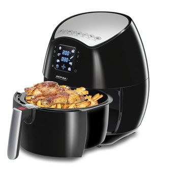 Freidora Sin Aceite Por Aire Caliente, 4,5 L, 8 Programas Fritura, Digital, Termostato, Temporizador Negro/gris 1500w Mpm Mfr-06