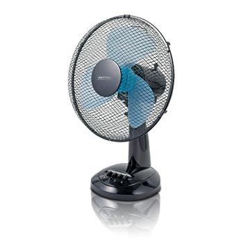 Ventilador Portátil Sobremesa Oscilante 34 Cm, 3 Velocidades, Función Bloqueo Oscilación Negro 40 W Mpm Mwp-16