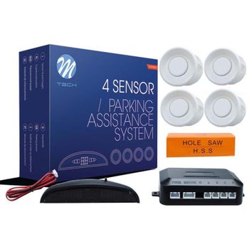 Mt-cp4w - Sensor De Aparcamiento Cp4 Display Led + 4 Blancos.