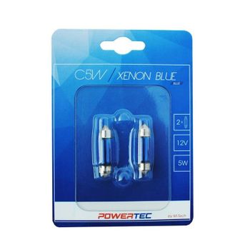 Mt-ptzxb33-02b - Powertec 12v 5w Sv8,5-8 C5w 11x36 Mm Blue.