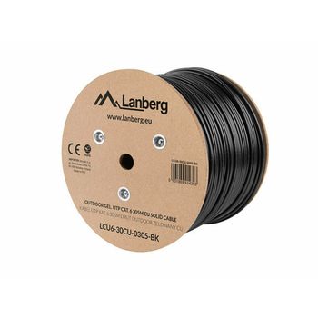 Cable De Red Rígido Utp Categoría 6 Lanberg Lcu6-30cu-0305-bk Negro 305 M