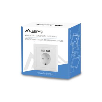 Enchufe De Alimentación Lanberg Ac-ws01-usb2-f 2 X Usb