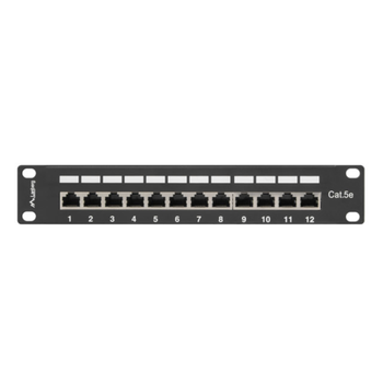 Patch Panel Lanberg 12 Puertos 1u 10" Cat.5e Blindado Negro