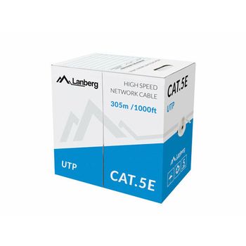 Cable De Red Rígido Utp Categoría 5e Lanberg Lcu5-11cu-0305-s Gris 305 M