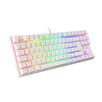 Teclado Gaming Genesis Thor 303 Tkl Rgb Blanco Mecanico Switch Outemu Marron