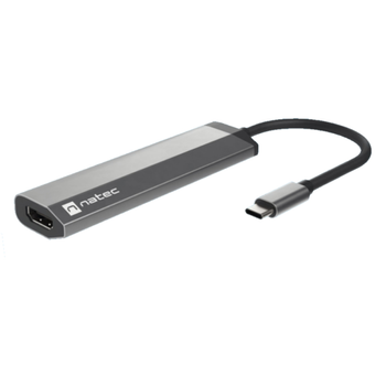 Adaptador Natec Fowler Slim Usb-c 2xusb 3.0,hdmi 4k,usb-c Pd