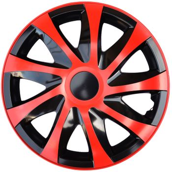 Tapacubos Juego De 4 Tapacubos Draco De 13" Rojo Negro