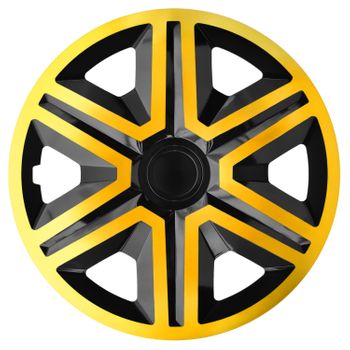 Nrm Action Tapacubos Bicolor Para Llantas De Acero De 14" Juego De 4 Tapacubos Para Coche Kfz Vehículo Apto Para La Mayoría De Marcas Y Llantas Plástico Abs Oro/negro