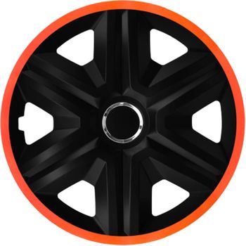 Nrm Fast Lux Tapacubos Para Llantas De Acero Juego De 4 Tapacubos Para Coche Vehículo Automóvil Apto Para La Mayoría De Marcas Y Llantas Plástico Abs (negro/naranja, 15")