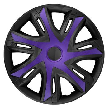 Set De 4 Tapacubos Nrm N-power Para Llantas De Acero De 14” Color Morado/negro