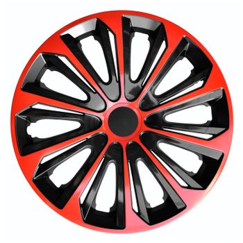 Set De 4 Tapacubos Nrm Strong Duo Para Llantas De Acero De 14” Color Rojo/negro