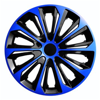 Set De 4 Tapacubos Nrm Strong Duo Para Llantas De Acero De 15” Color Azul/negro