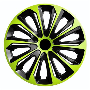 Set De 4 Tapacubos Nrm Stig Extra Para Llantas De Acero De 14” Color Verde/negro