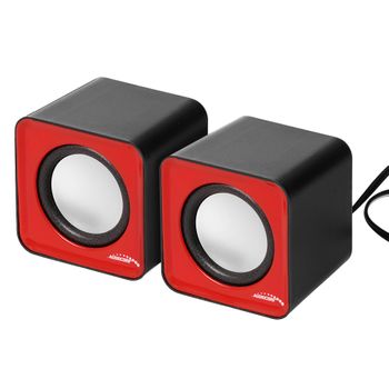 Altavoces Para Pc Usb 2x3w Auto Alimentado Color Rojo