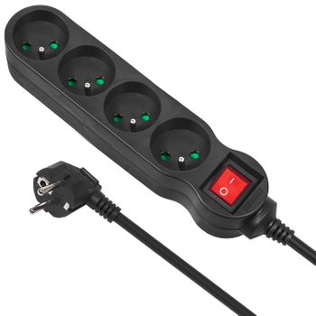 Regleta 5 enchufes cable 1m con interruptor para LED hortícolas