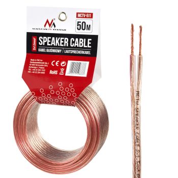 Cable para altavoz 2x 1.5 mm2 10 M Transparente