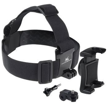 Maclean Fast Connect Mc-825 - Soporte Universal De Móvil, Cámara, Gopro, Correa Ajustable Para La Cabeza, Negro