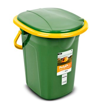 Inodoro Portatil Cubo De Camping 19l Verde Con Naranja