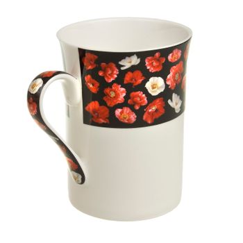 Taza De Porcelana Con Diseño De Amapolas 250 Ml De Queen Isabell