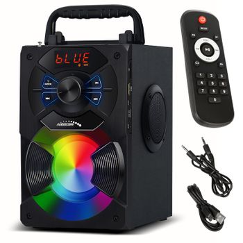 Altavoz Portátil Bluetooth Inalámbrico Iluminación Control Remoto