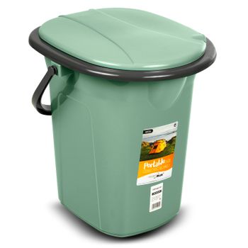 Inodoro Portátil Practico Wc 19l Con Tapa Verde-gris Greenblue