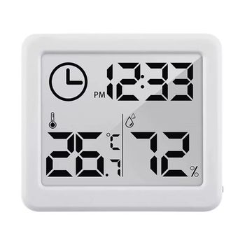 Greenblue Gb384w Termómetro Higrómetro Estación Meteorológica Con Función De Reloj, Blanco