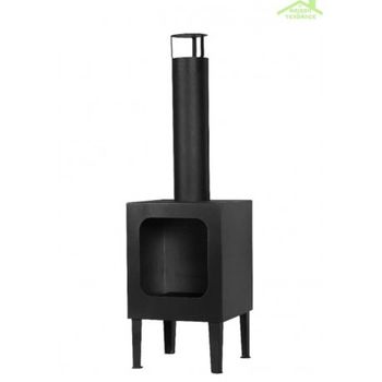 Chimenea Exterior De Acero Colorado Negro 115x35x35 Cm