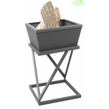 Brasero De Jardin Carré Lasy 60 Cm En Acier Naturel