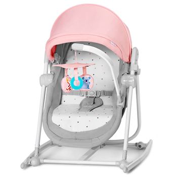 Kinderkraft Hamaca Mecedora Para Bebés 5 En 1 Unimo Rosa Claro Y Gris Kinderkraft