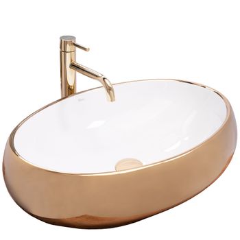 Lavabo Sobre Encimera Rea Melania White / Gold