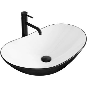 Lavabo Sobre Encimera Rea Royal White Black