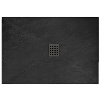 Plato De Ducha Rea Black Rock 80x100