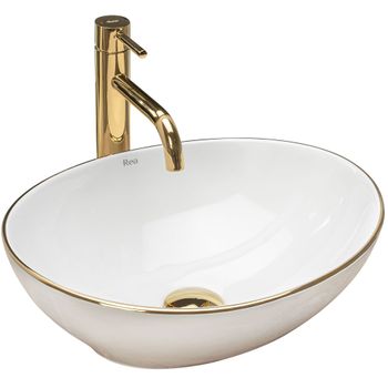 Lavabo Sobre Encimera Rea Sofia Gold Edge