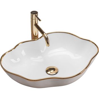 Lavabo Sobre Encimera Rea Pearl Gold Edge