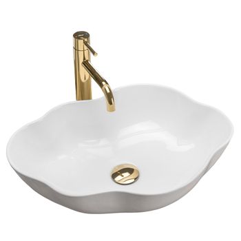 Lavabo Sobre Encimera Rea Pearl White