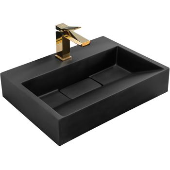 Lavabo Sobre Encimera  De Conglomerado Rea Goya 50 Black