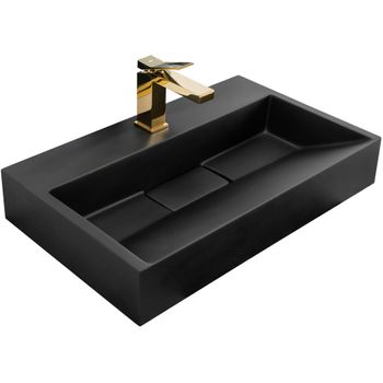 Lavabo Sobre Encimera  De Conglomerado Rea Goya 60 Black