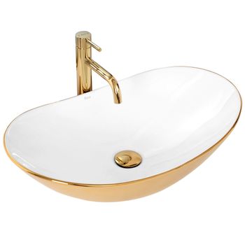 Lavabo Sobre Encimera Rea Royal White Gold