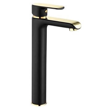 Grifo De Lavabo Rea Bloom Black  Gold High