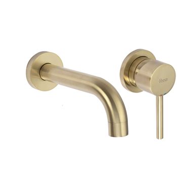 Grifo De Lavabo Empotrado Oculto Rea Lungo Gold Mat + Box